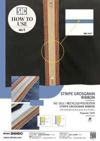 SIC-1011 Ruban Gros-grain Rayé En Polyester Recyclé[Ruban Ruban Cordon] SHINDO(SIC) Sous-photo
