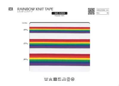 SIC-1220 Ruban tricoté arc-en-ciel