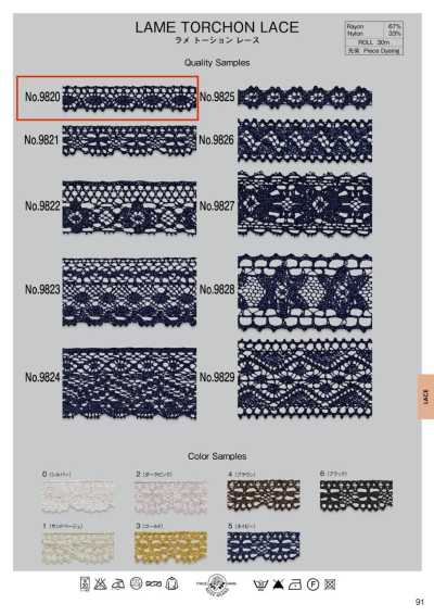 9820 Dentelle lame torchon (env. 13 mm)