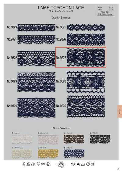 9827 Dentelle Lame Torchon (env. 32 mm)