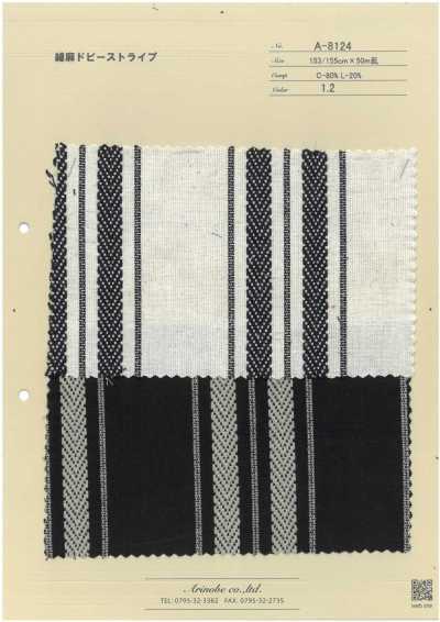 A-8124 Rayure dobby coton-lin