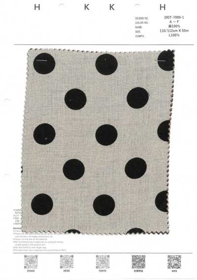 DOT-7000-1 Toile de lin à pois