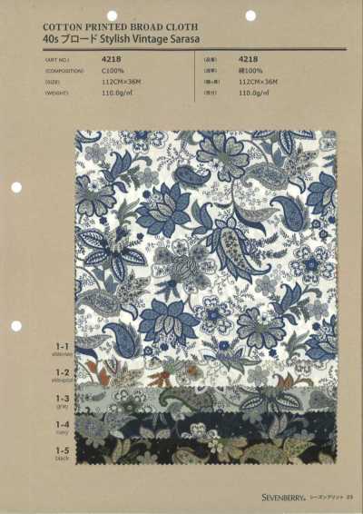 4218 SEVENBERRY® popeline 40s Sarasa vintage chic