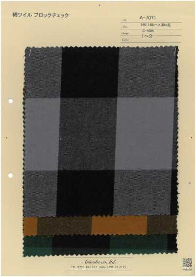 A-7071 Carreaux blocs en sergé de coton