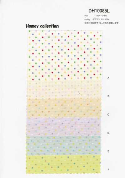 DH10085S Tissu pour chemises Homie (à pois colorés) plié en deux