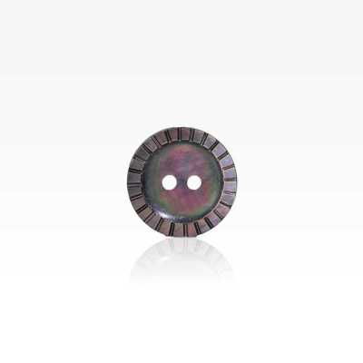 SB501 Bouton en coquillage nacré noir à 2 trous