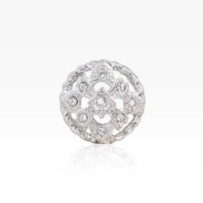 G3438 Bouton à tige à anneau demi-rond en verre/coulé