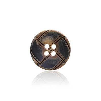 HB400 Bouton à 4 trous en véritable corne de buffle