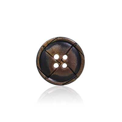 HB390 Bouton à 4 trous en véritable corne de buffle