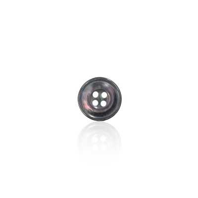 SB1027 Coquille de nacre noire, bouton à 4 trous avec trou frontal