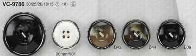 VC9786 Bouton 4 trous en résine polyester/laiton
