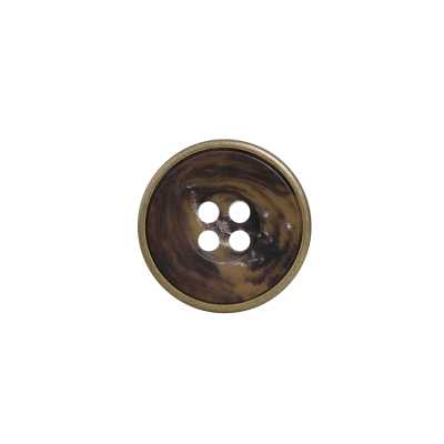 VGC1001 Bouton à 4 trous avec trou frontal en laiton/résine polyester