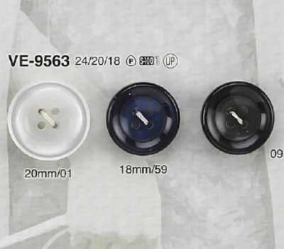 VE9563 Bouton en résine polyester à 4 trous frontaux
