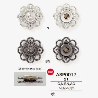 ASP0017 Bouton pression en laiton / moulé sous pression