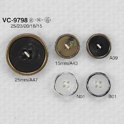 VC9798 Bouton à 4 trous en résine polyester/laiton