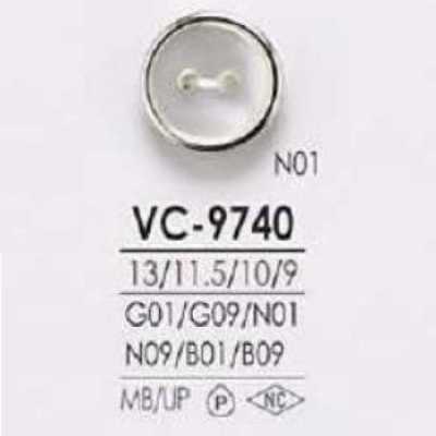 VC9740 Bouton à coudre à 2 trous en laiton/résine polyester