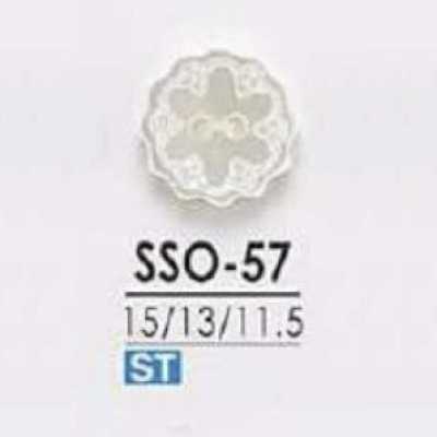 SSO57 Bouton en coquillage Takase à 2 trous, trou frontal