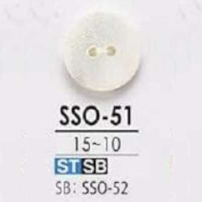 SSO51 Bouton en coquillage Takase à deux trous frontaux