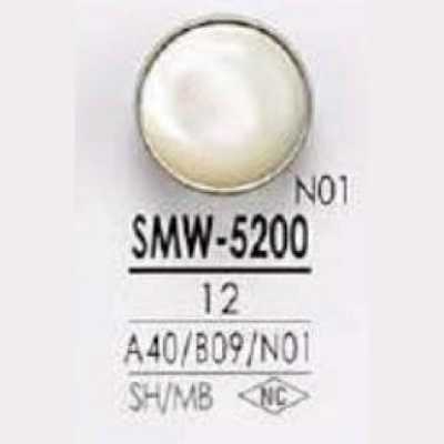 SMW5200 Bouton demi-rond à tige annulaire en coquillage/laiton Takase