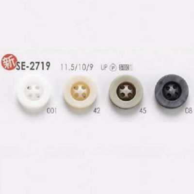 SE2719 Bouton en résine polyester à 4 trous avec trous frontaux