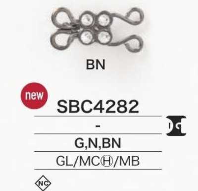 SBC4282 Agrafe en métal haut/laiton ornée de verre