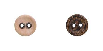 OW7400 Bouton à 2 trous en bois/bois, contreplaqué/laiton