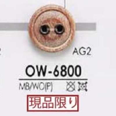 OW6800 Bouton à 2 trous en laiton/bois, contreplaqué