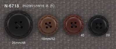 N6718 Bouton en résine de nylon à 4 trous avec trou frontal