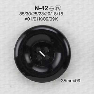 N42 Bouton à 4 trous en résine de nylon