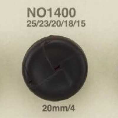 NO400 Bouton à tige demi-anneau avec anneau rectangulaire en cuir/laiton
