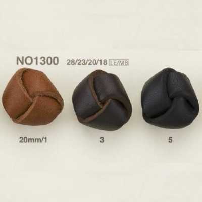 NO1300 Bouton à tige anneau circulaire demi-anneau en cuir/laiton