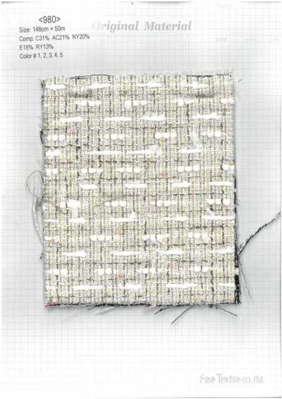 980 Tweed d'été en fil fantaisie