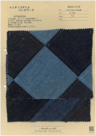 INDIA-2134 Patchwork denim indigo