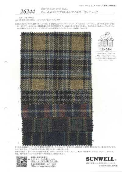 26244 Carreau tartan en sergé de coton Clo-Mor