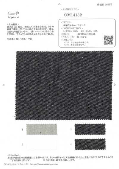 OM14132 Faux denim coton-lin