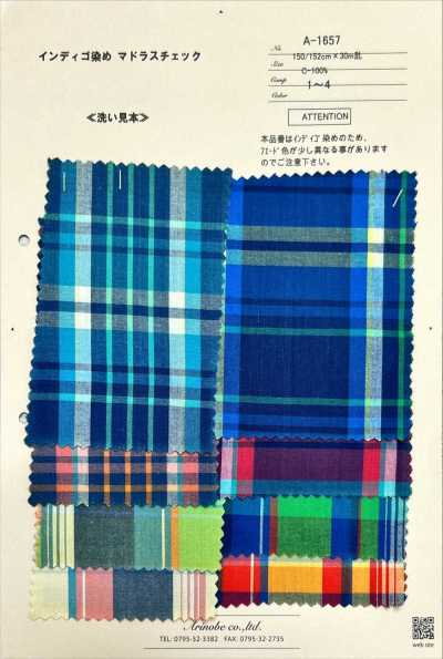 A-1657 Carreaux Madras teints à l’indigo