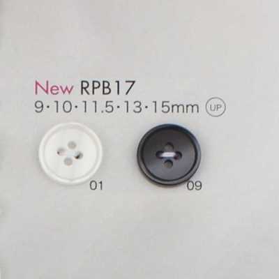 RPB17 Fabriqué au Japon, bouton à 4 trous avec rebord en résine PET recyclée