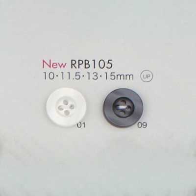 RPB105 Bouton à 4 trous en résine PET recyclée fabriqué au Japon