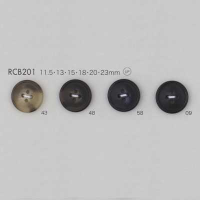 RCB201 Bouton en résine polyester avec bord, à 4 trous