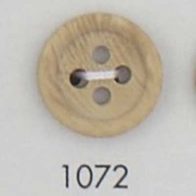 1072 Bouton en résine polyester avec bord, 4 trous