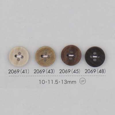 2069 Bouton en résine polyester à quatre trous