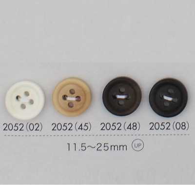 2052 Bouton en résine polyester à 4 trous avec rebord