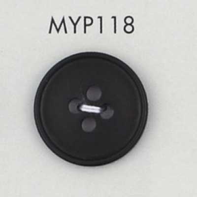 MYP118 Bouton en résine polyester avec bord, 4 trous