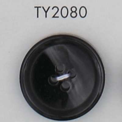TY2080 Bouton en résine polyester avec bord, 4 trous