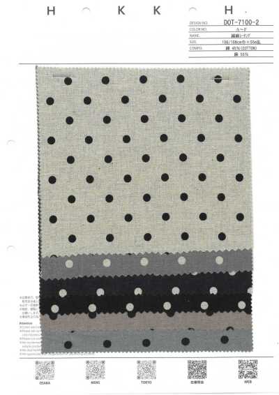 DOT-7100-2 Toile écrue coton-lin à pois