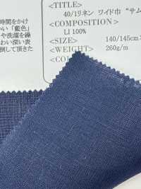 OCA3984 Lin 40/1 Grande Largeur « Bleu Samouraï »[Fabrication De Textile] Oharayaseni Sous-photo