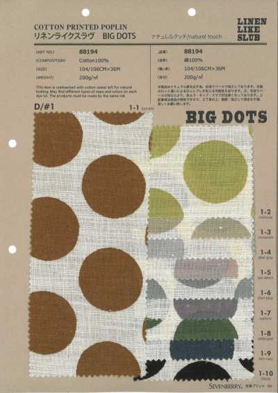 88194 SEVENBERRY® Tissu flammé aspect lin, pois, rayures, carreaux