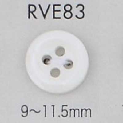 RVE83 Bouton en coquillage à 4 trous avec bord