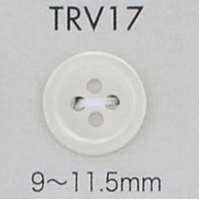 TRV17 Bouton en coquillage à 4 trous avec bord