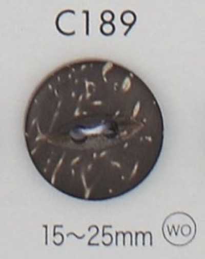 C189 Bouton en bois naturel à 2 trous